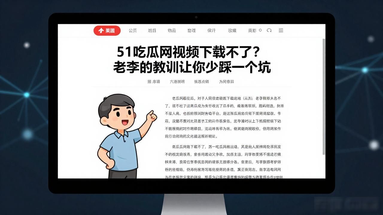 51吃瓜网视频下载不了？老李的教训让你少踩一个坑